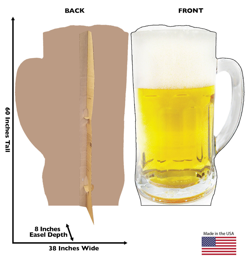 Beer Mug Lifesize cardboard cutout Dimensions