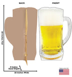 Beer Mug Lifesize cardboard cutout Dimensions