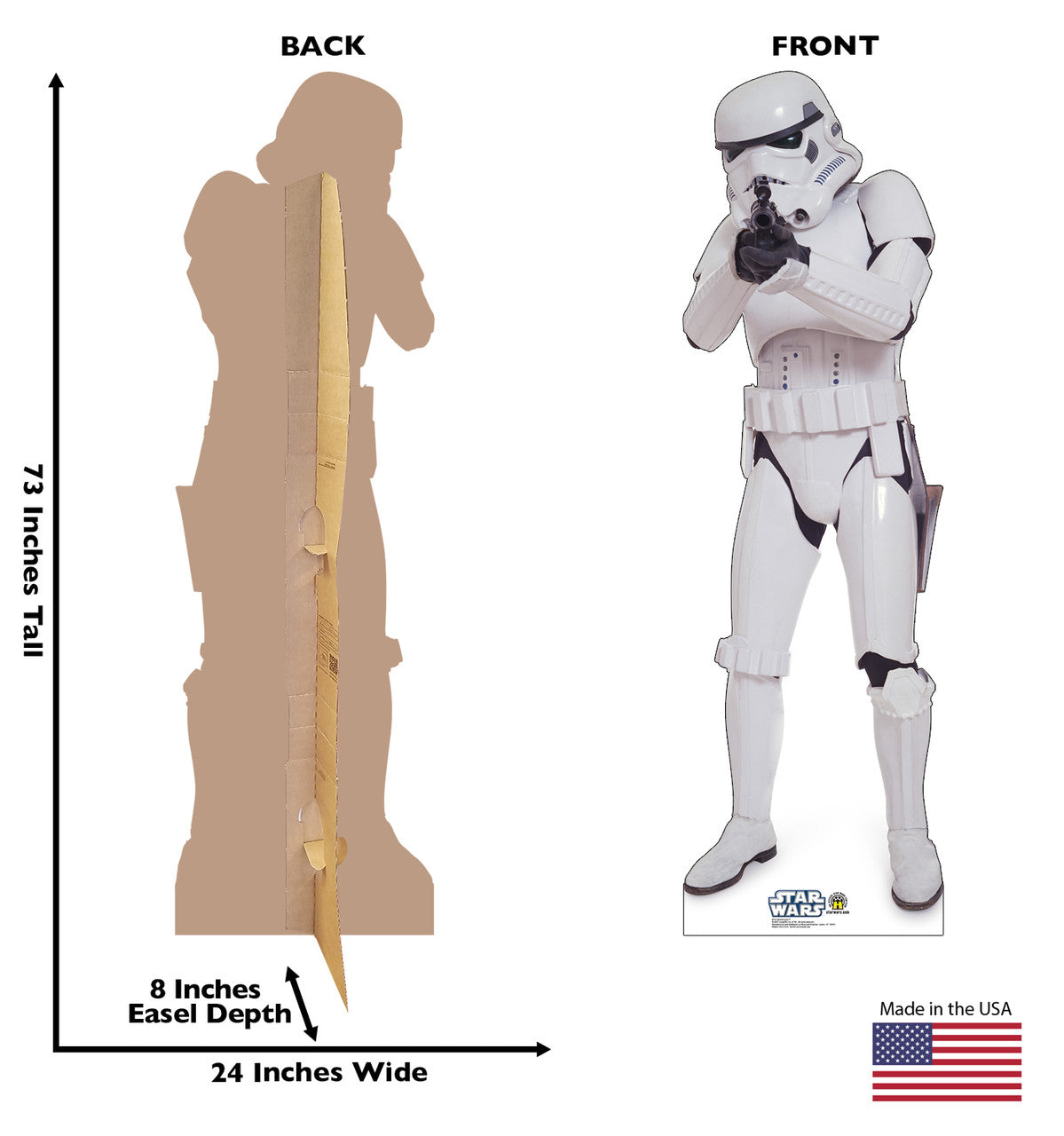 Stormtrooper Star Wars Lifesize cardboard cutout dimensions