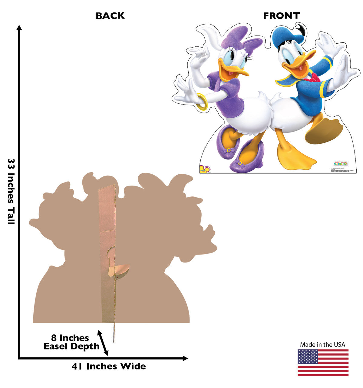 Donald Duck and Daisy Duck Dancing
Lifesize Cardboard Cutout Dimensions