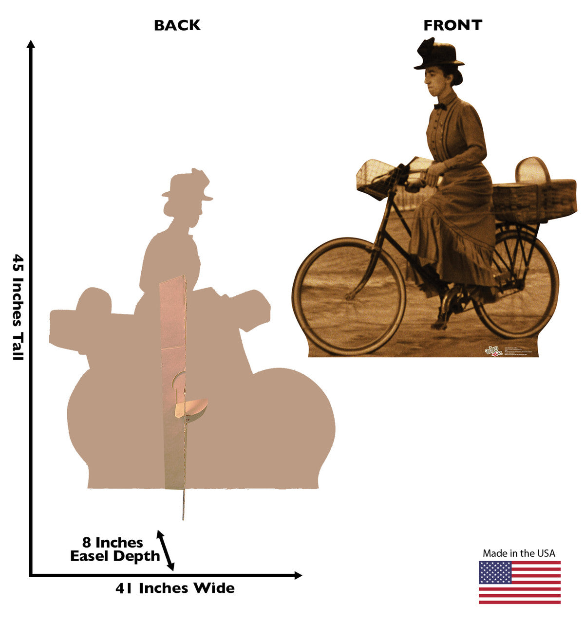 Miss Gulch on Her Bike - Wizard of Oz Lifesize Cutout