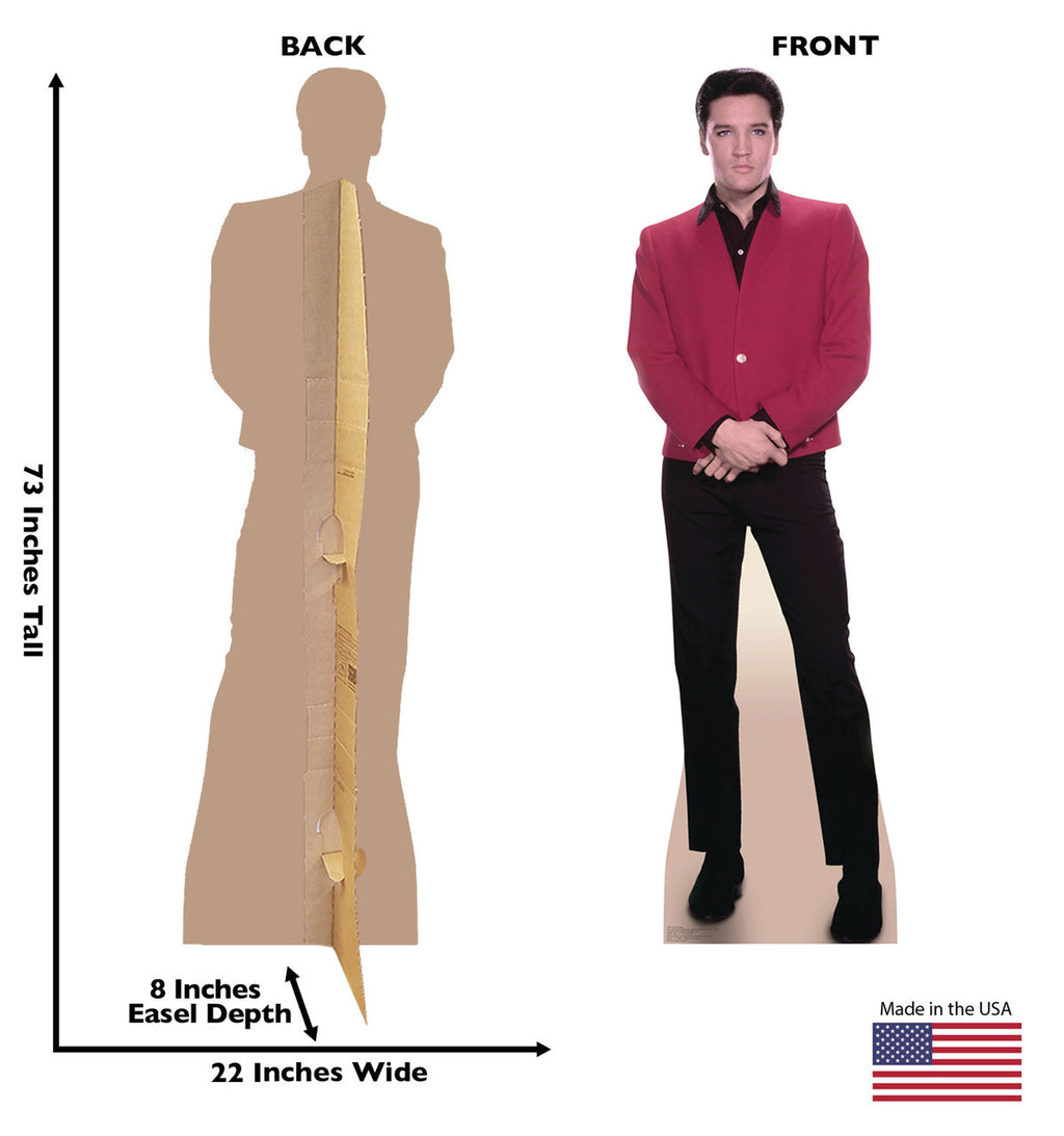 Elvis in Red: Life-Size Cardboard Cutout
