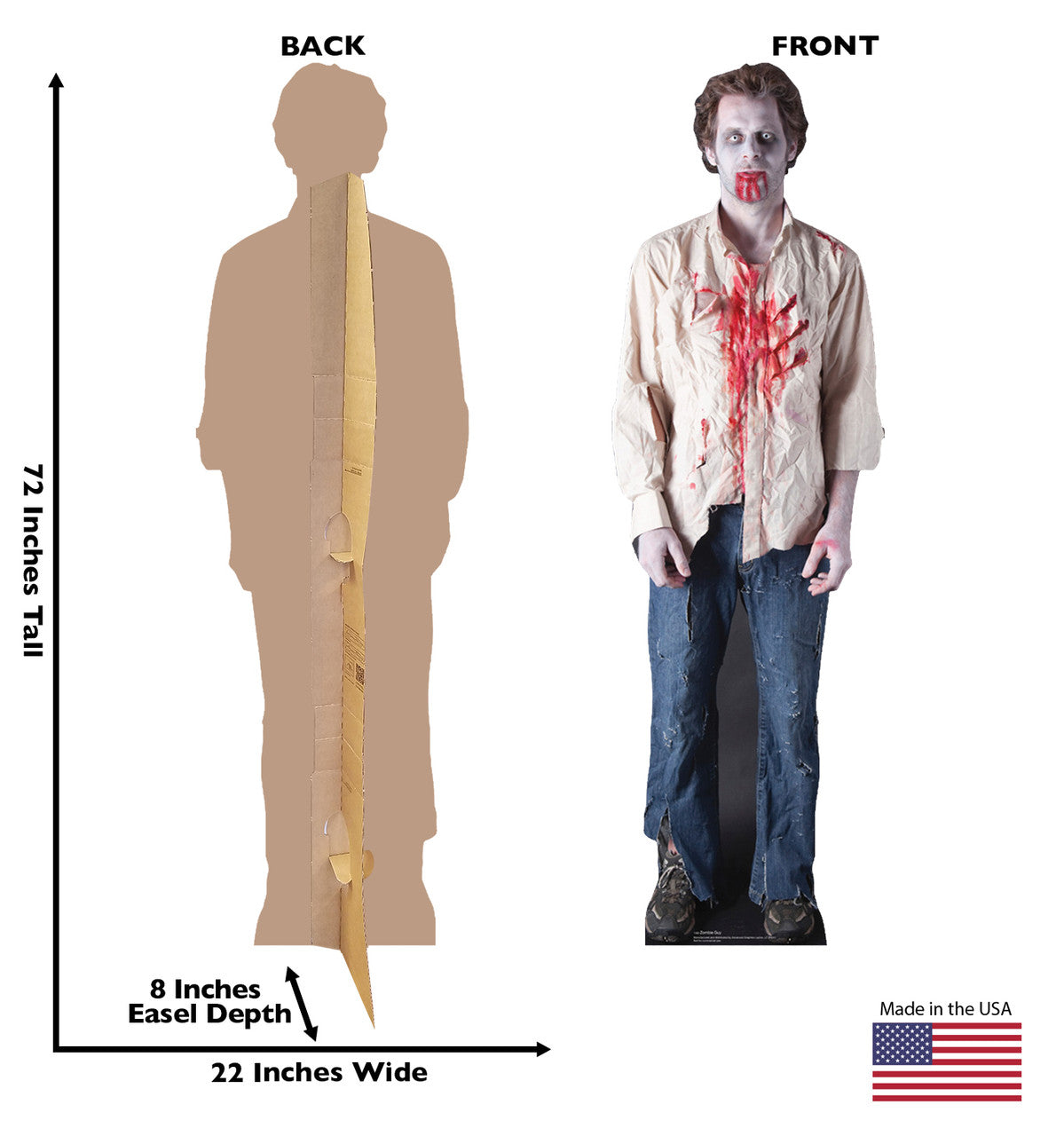 Zombie Guy - Halloween
Lifesize Cardboard Cutout  dimensions