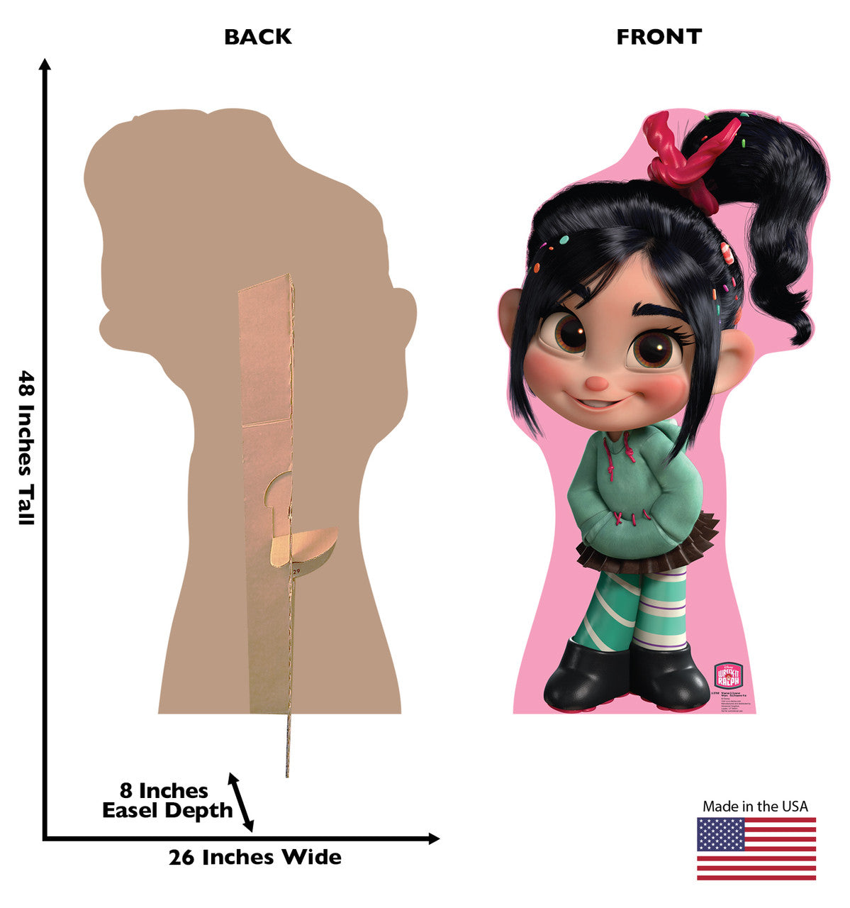 Vanellope Von Schweetz - Wreck-It Ralph
Lifesize Cardboard Cutout Dimensions