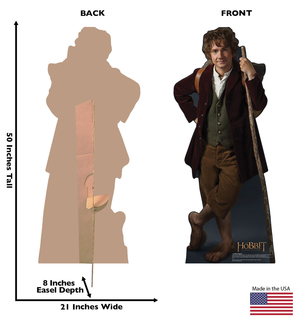 Bilbo Baggins - The Hobbit
Lifesize Cardboard Cutout Dimensions