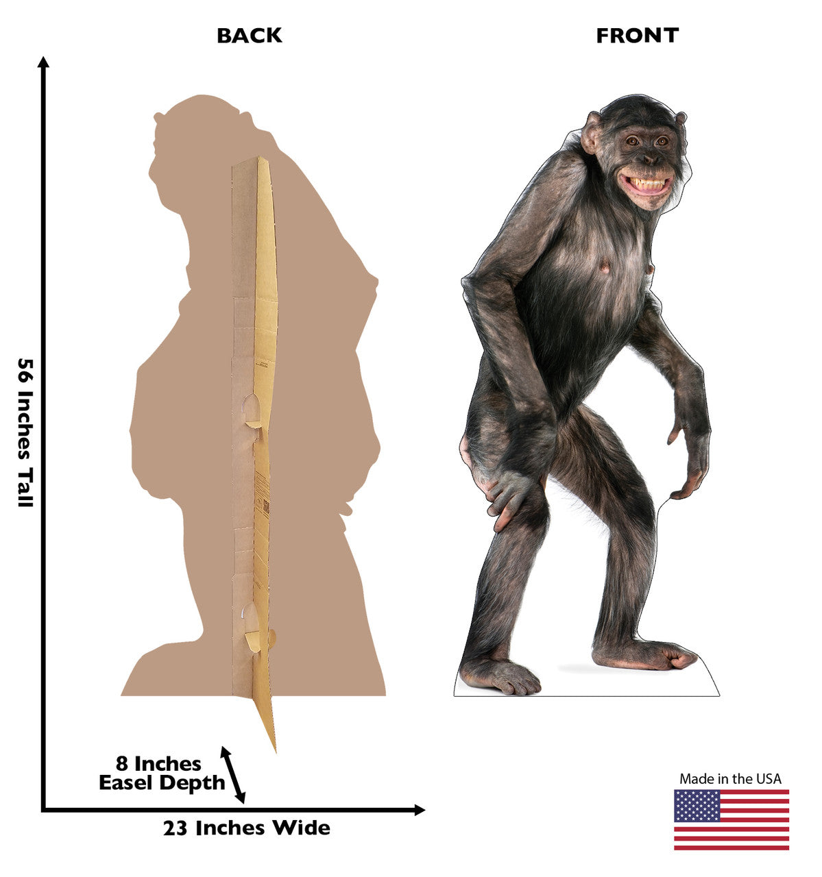 Chimpanzee
Lifesize Cardboard Cutout Dimensions