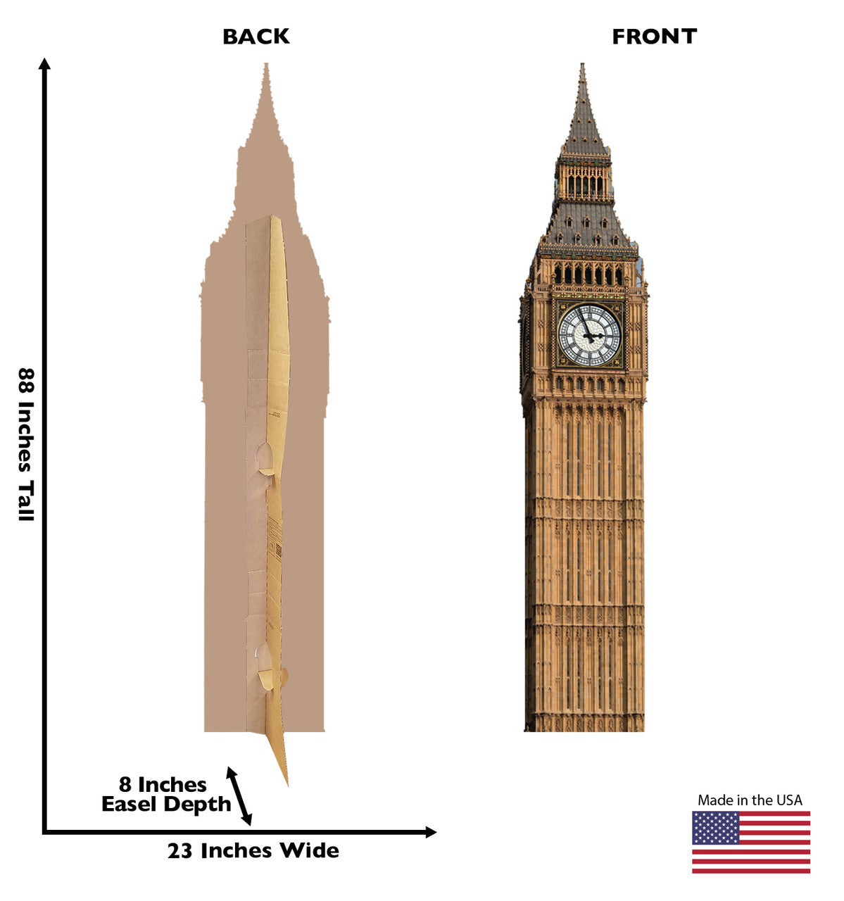 Big Ben Clock Elizabeth Tower Lifesize Cardboard Cutout Dimensions