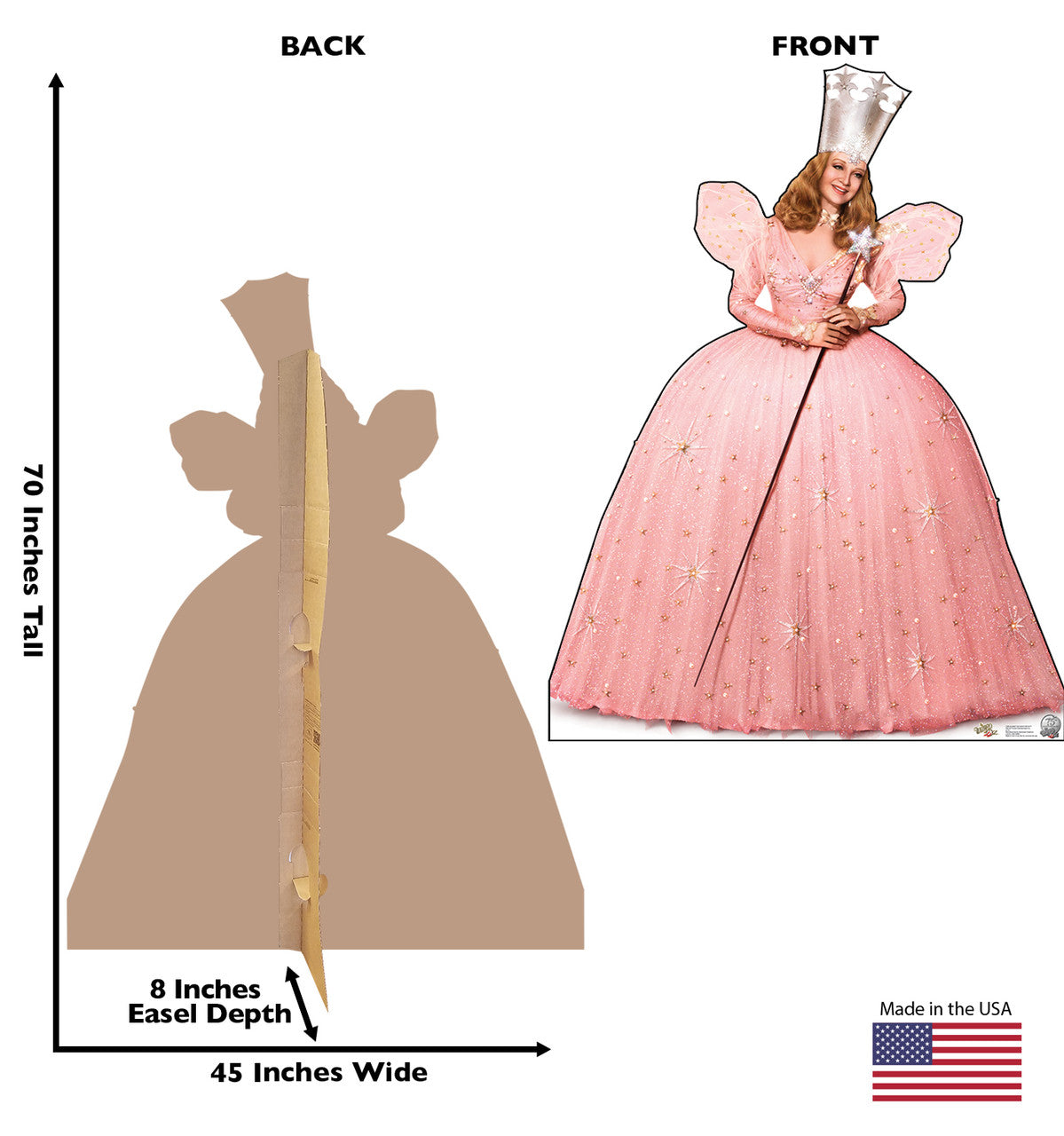 Glinda the Good Witch - Wizard of Oz 
Lifesize Cardboard Cutout dimensions