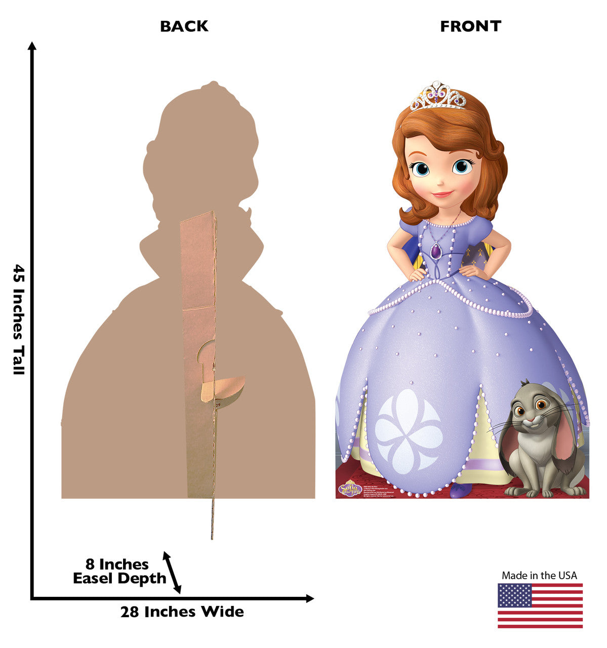Sofia the First - Disney
Lifesize Cardboard Cutout Dimensions