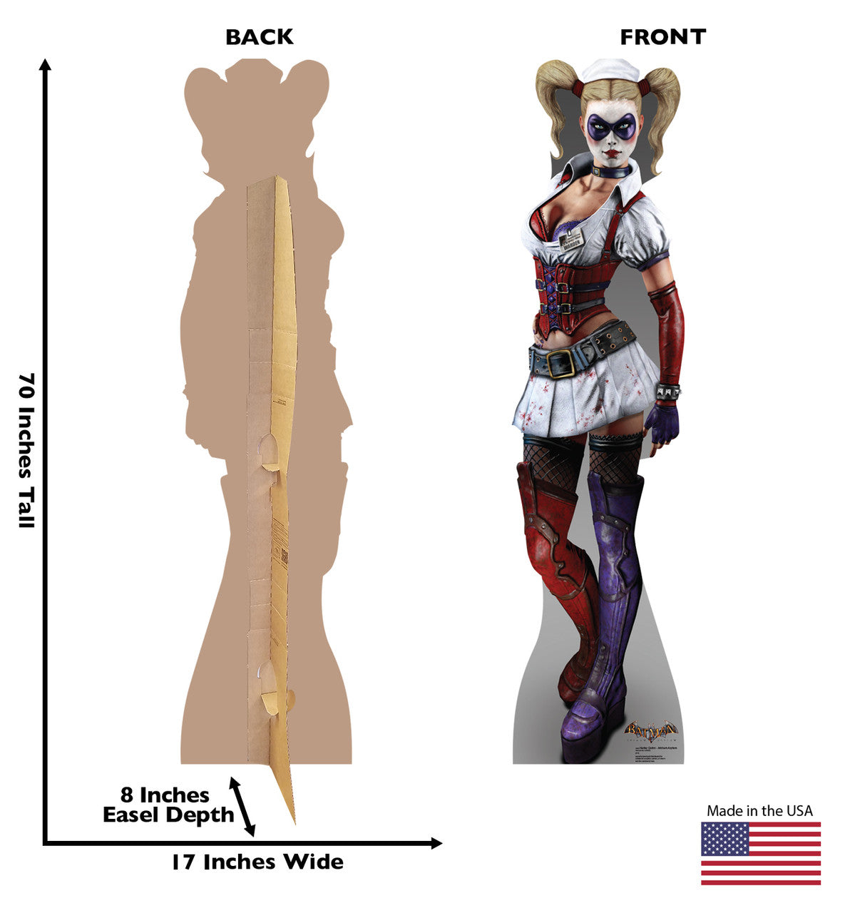 Harley Quinn - Arkham Asylum
Lifesize Cardboard Cutout Dimensions