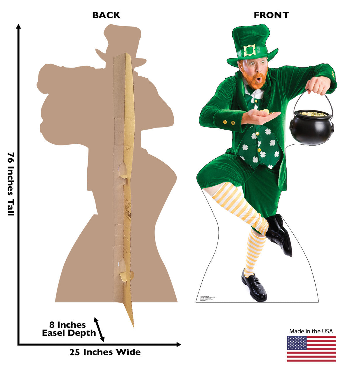 Leprechaun Pot of Gold
Lifesize Cardboard Cutout with dimensions