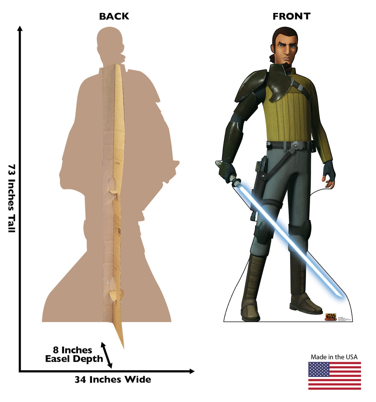 Kanan Jarrus - Star Wars Rebels
Lifesize Cardboard Cutout Dimensions