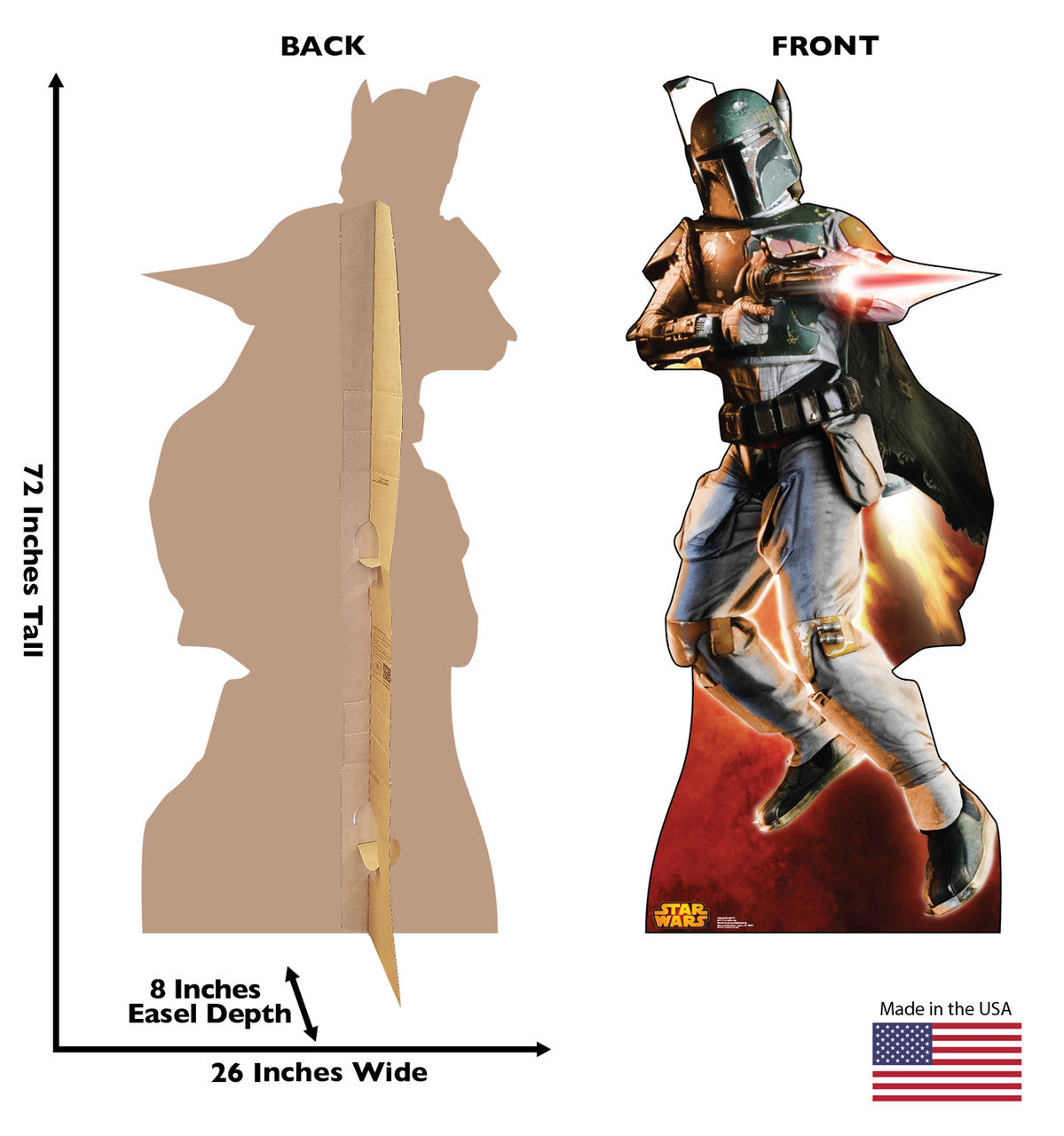 Boba Fett - Star Wars Classics Retouched
Lifesize Cardboard Cutout Dimensions