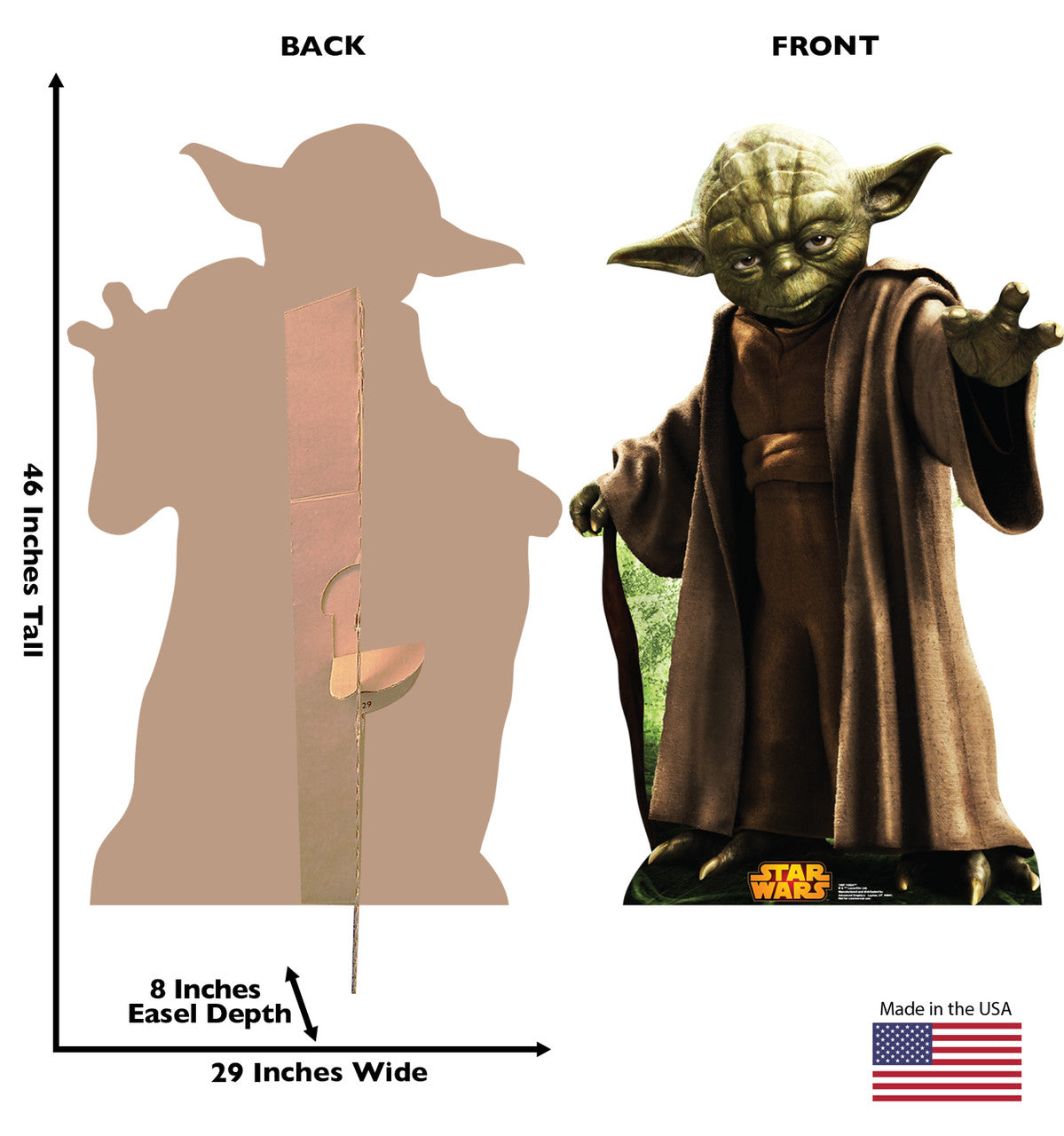 Yoda - Star Wars Classics Retouched
Lifesize Cardboard Cutout Dimensions