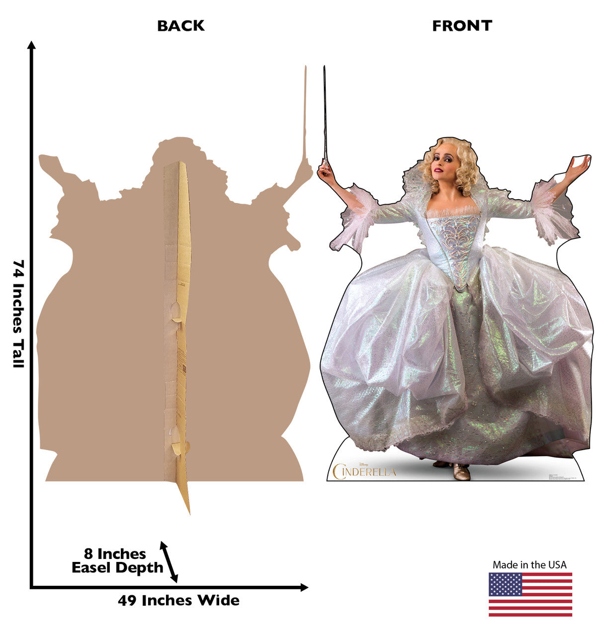 Fairy Godmother - Cinderella -  Live Action Disney
Lifesize Cardboard Cutout Dimensions