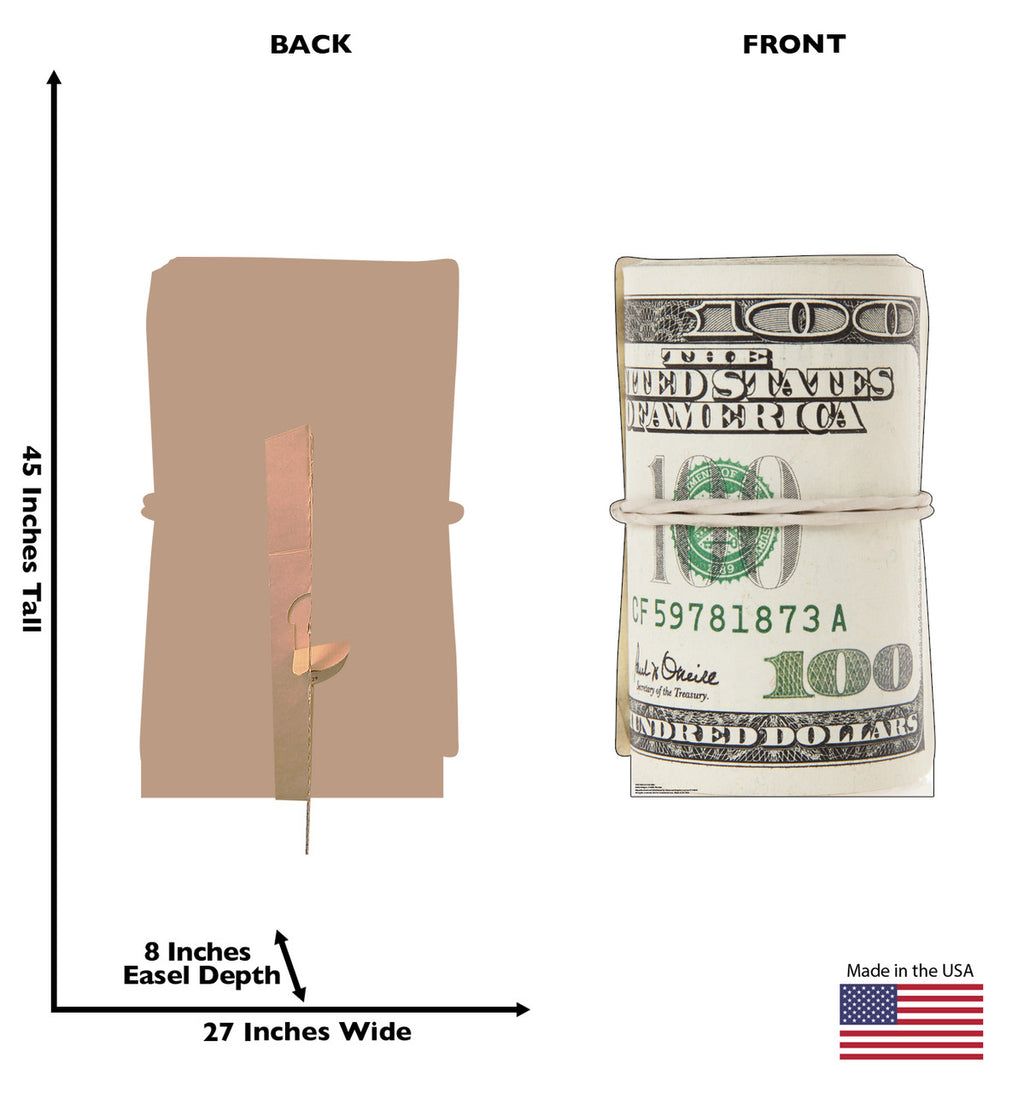 Roll of $100 Bills
Lifesize Cardboard Cutout  Dimensions