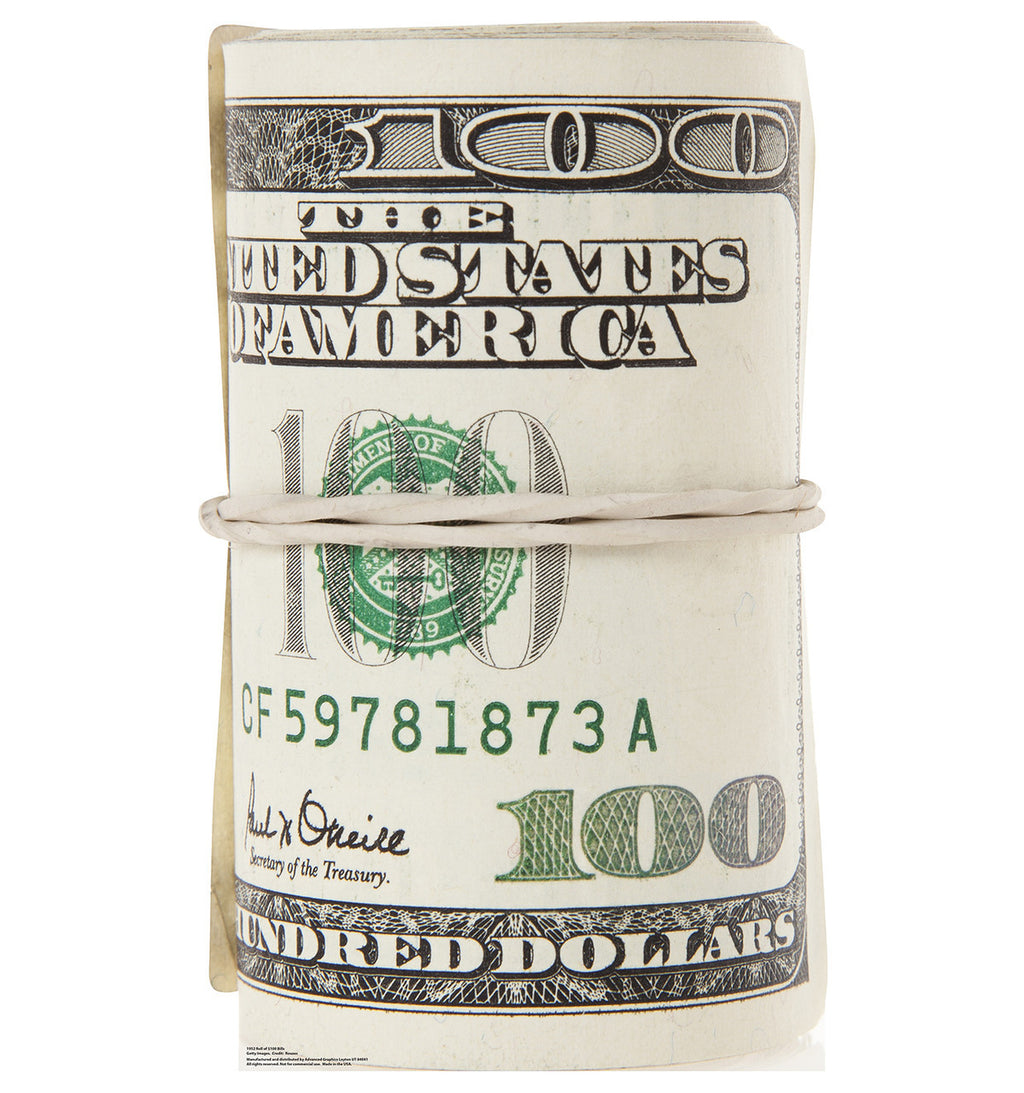 Roll of $100 Bills
Lifesize Cardboard Cutout