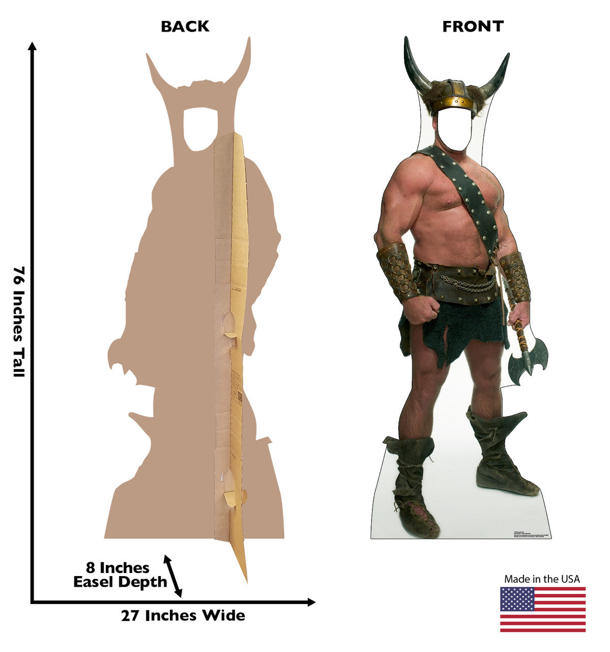 Viking Standin
 Lifesize Cardboard Cutout  Dimensions
