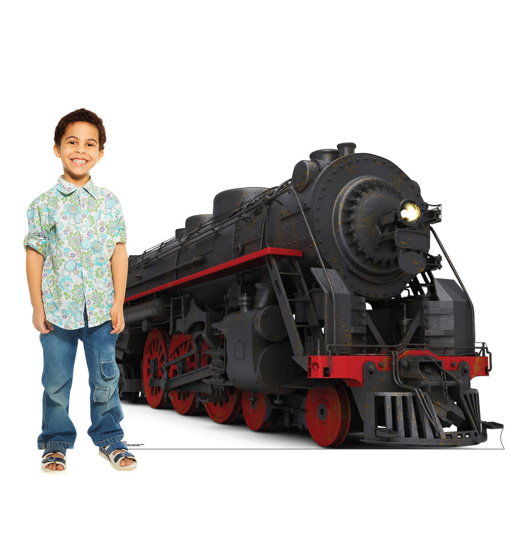 Black and Red Steam Train
 Lifesize Cardboard Cutout  with Model