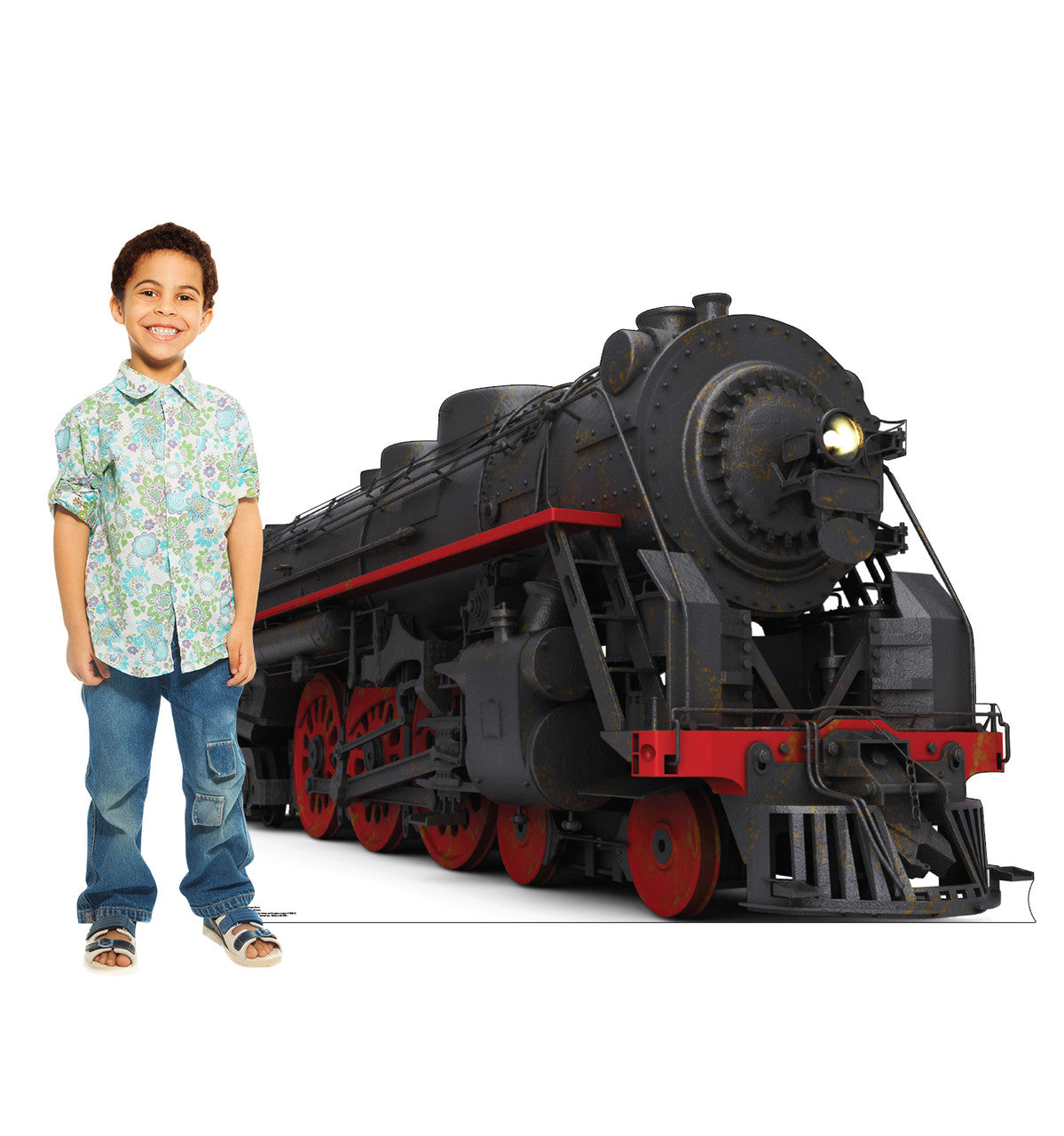 Black and Red Steam Train
 Lifesize Cardboard Cutout  with Model