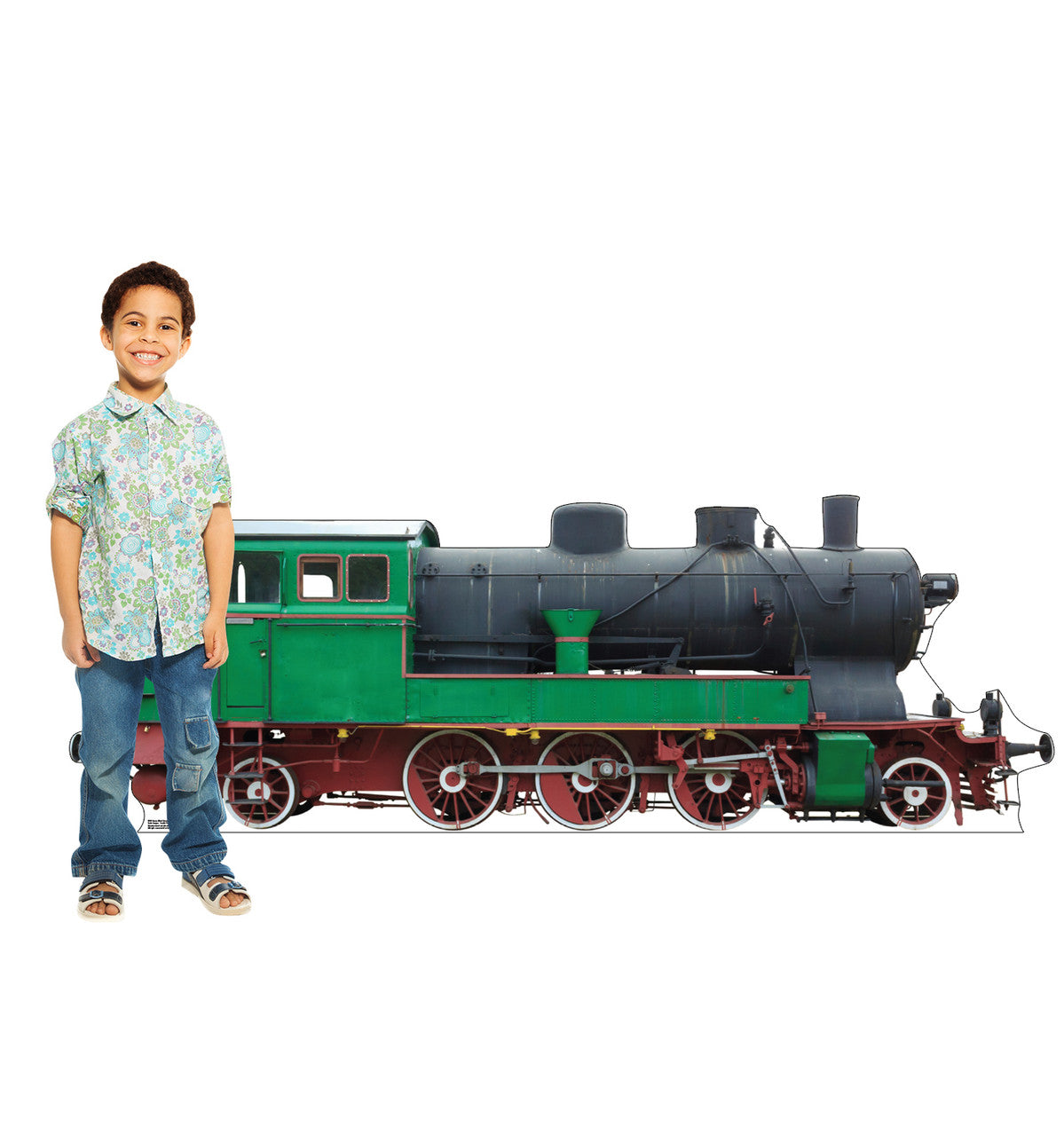 Green and Red Steam Train
 Lifesize Cardboard Cutout with Model