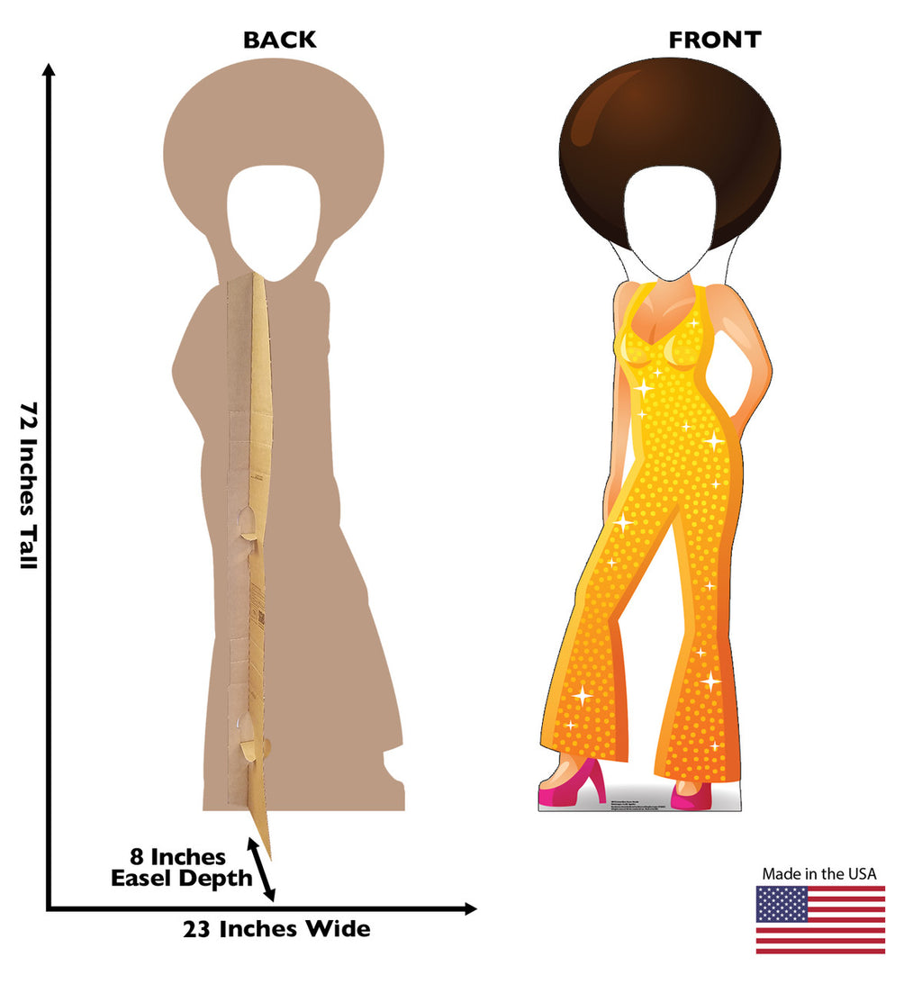Cartoon Disco Dancer Standin
 Lifesize Cardboard Cutout  Dimensions