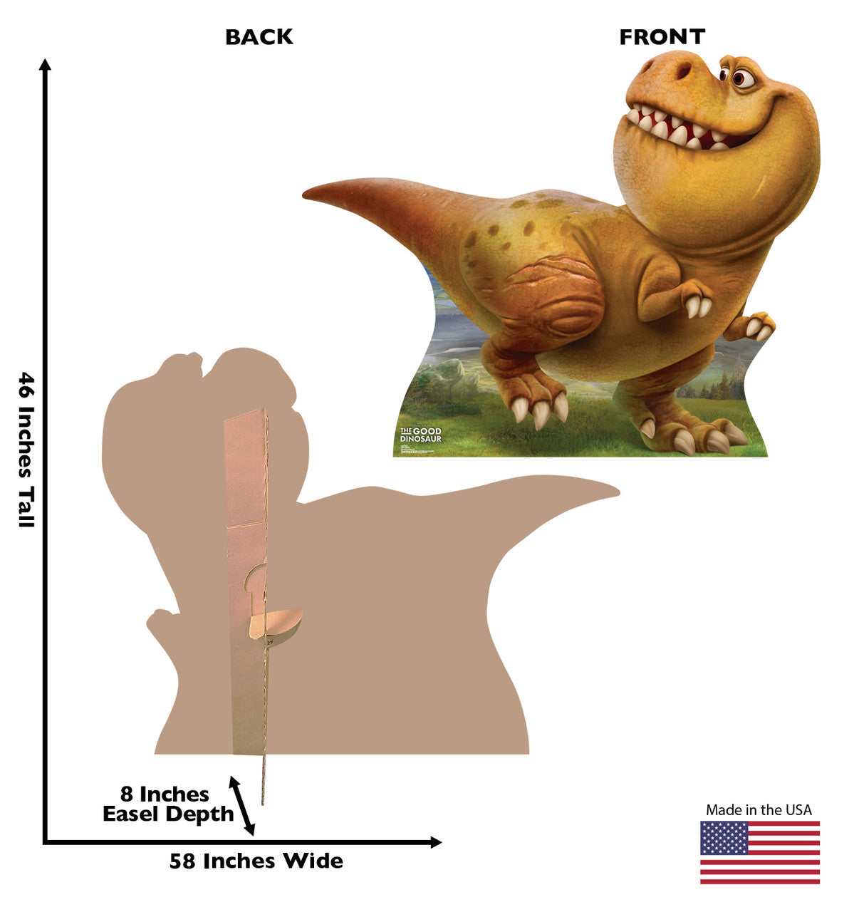 Nash- Disney - The Good Dinosaur
 Lifesize Cardboard Cutout  Dimensions