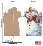 Whimsical Cowboy Snowman Cutout