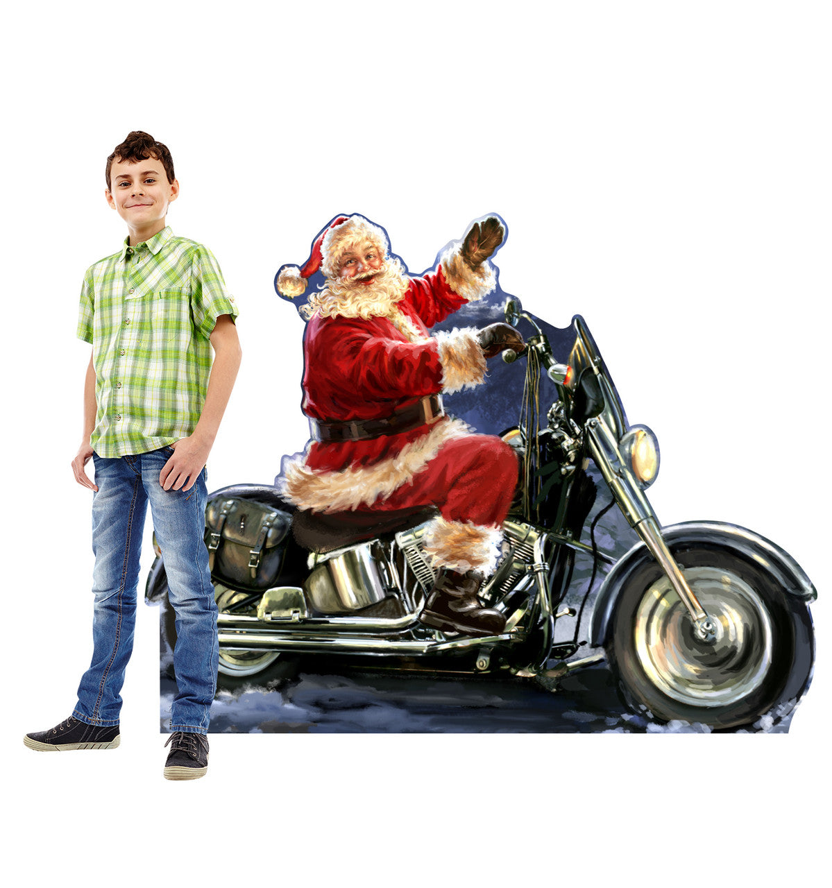 Santa riding a Motorcycle - Dona Gelsinger Art
Lifesize Cardboard Cutout