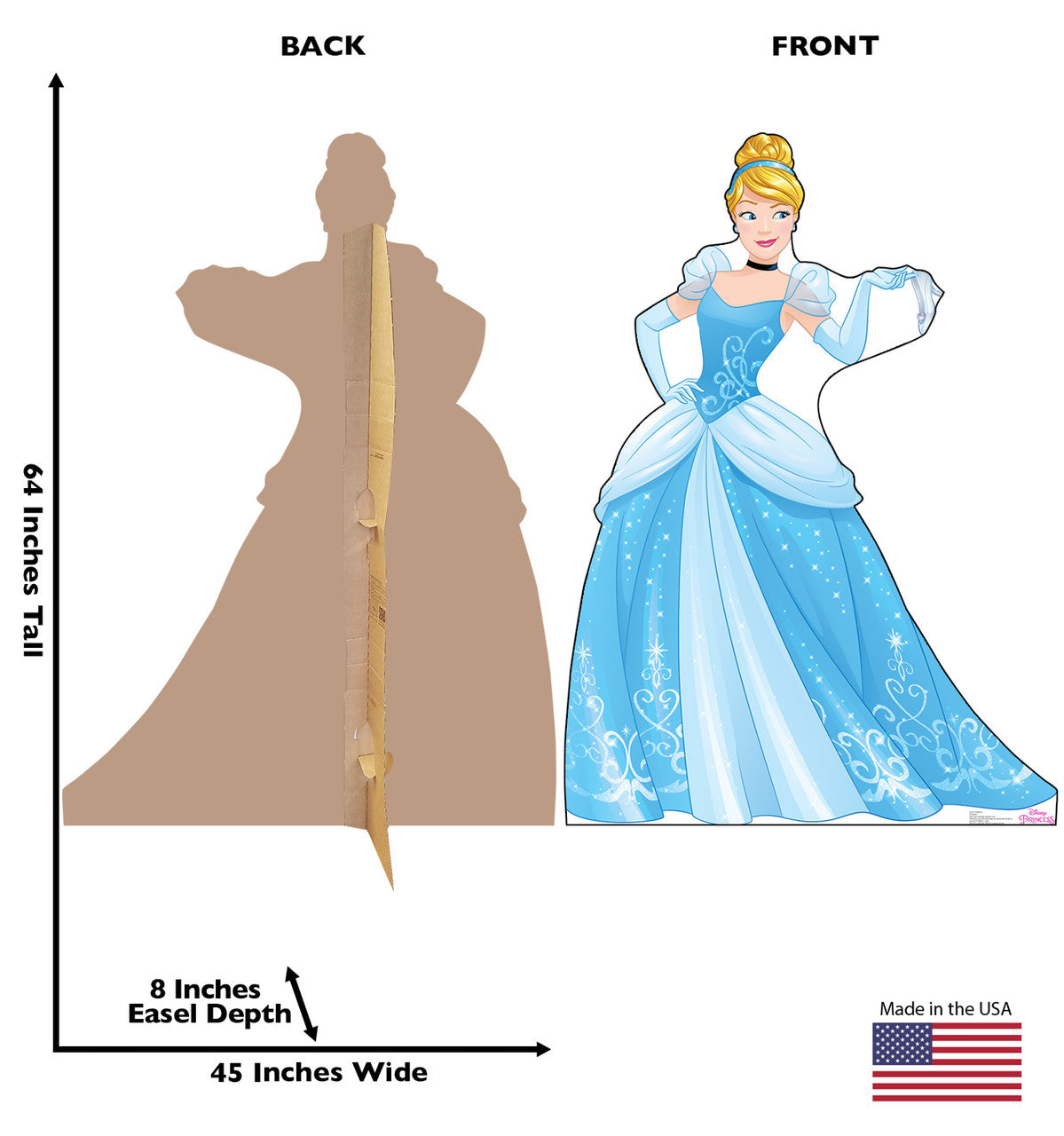Cinderella - Disney Princess - Sleeping Beauty - Friendship Adventure
Lifesize Cardboard Cutout Dimensions