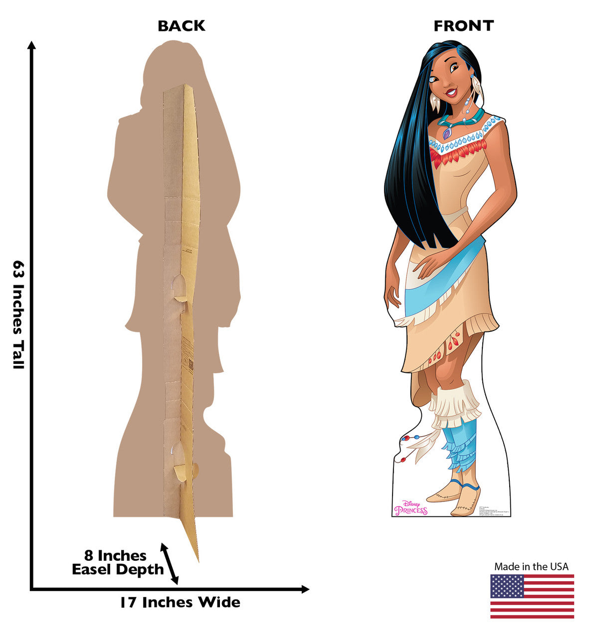 Pocahontas - Disney Princess - Sleeping Beauty - Friendship Adventure
Lifesize Cardboard Cutout  Dimensions