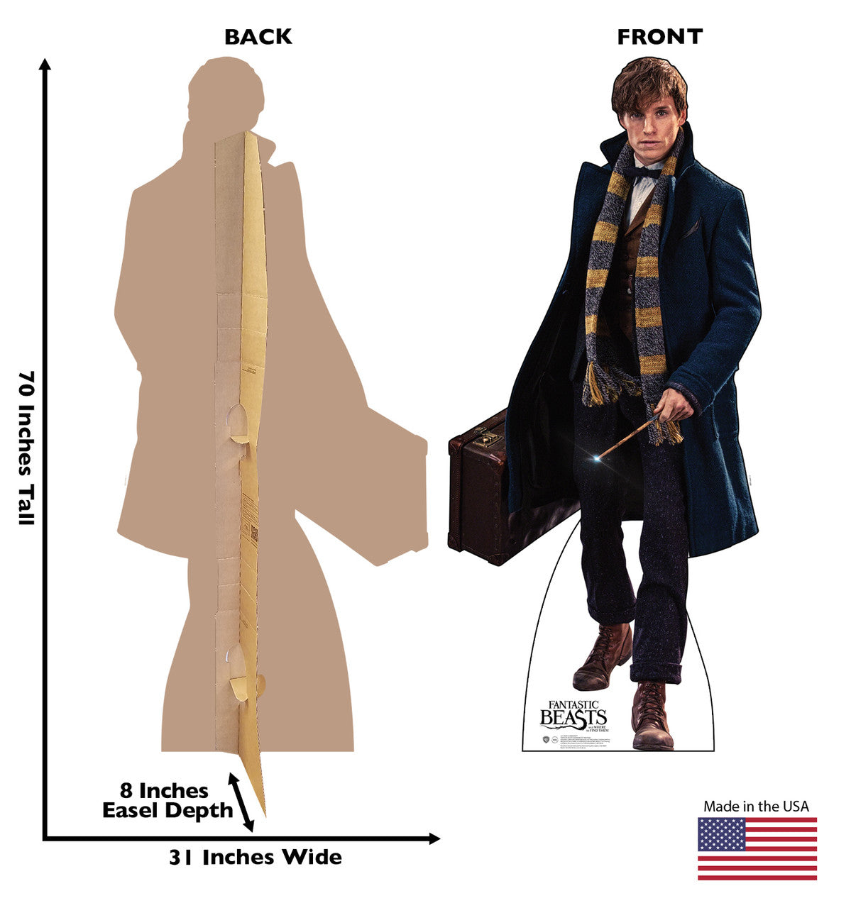 Newt Scamander- Fantastic Beasts and Where to Find Them
Lifesize Cardboard Cutout  dimensions
