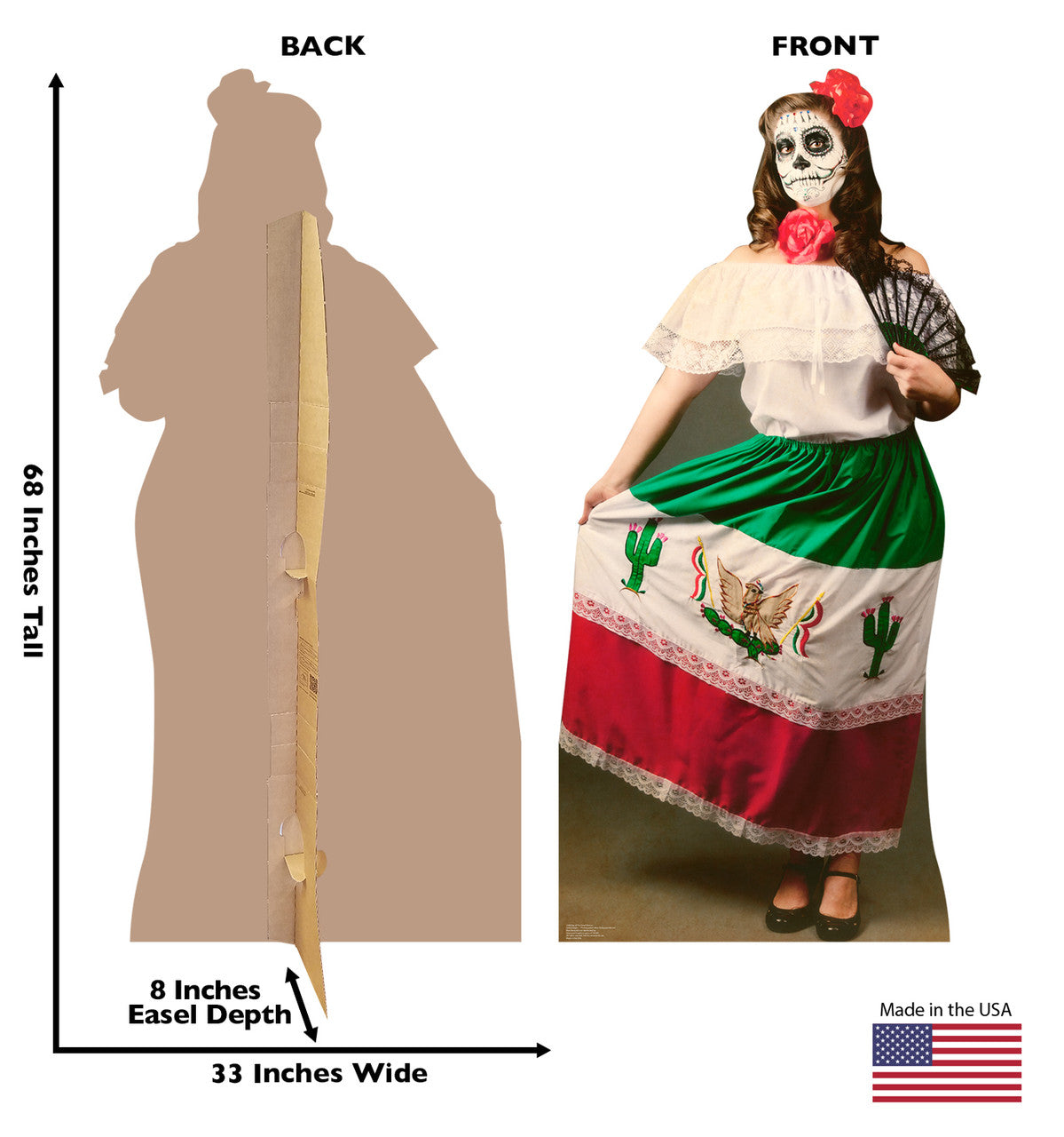 Day of the Dead Woman
Lifesize Cardboard Cutout Dimensions