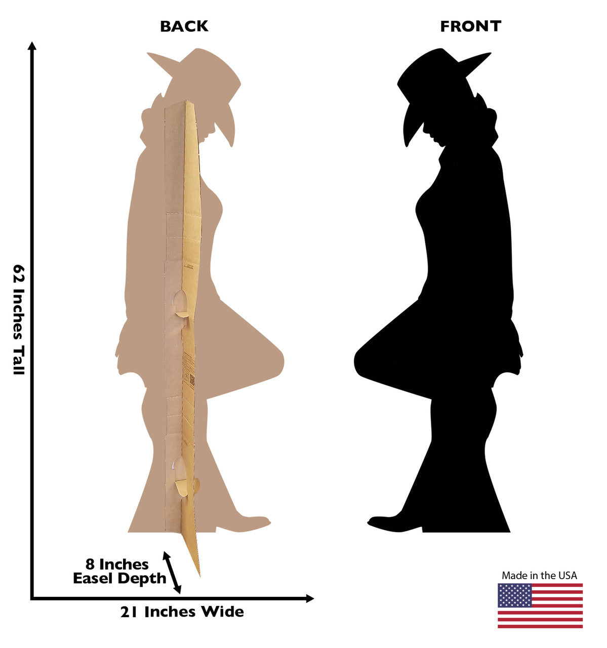 Cowgirl Leaning Silhouette
Lifesize Cardboard Cutout dimensions