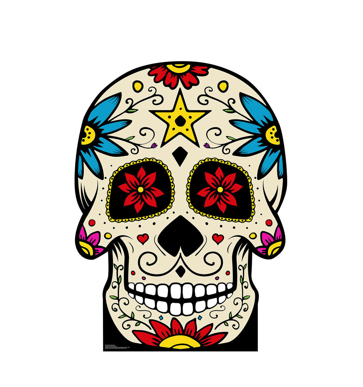Vibrant Day of The Dead Skull Cutout