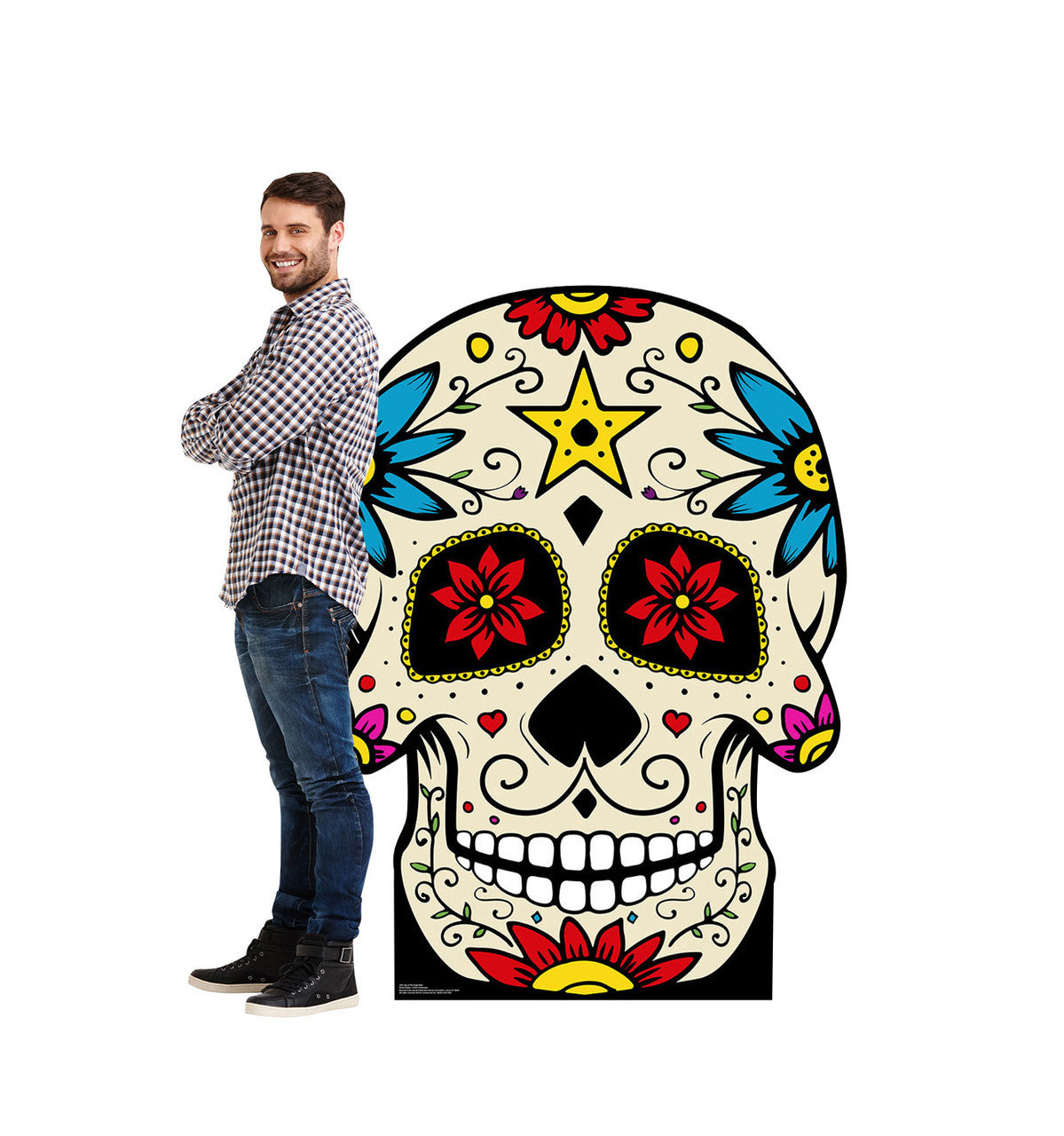 Vibrant Day of The Dead Skull Cutout