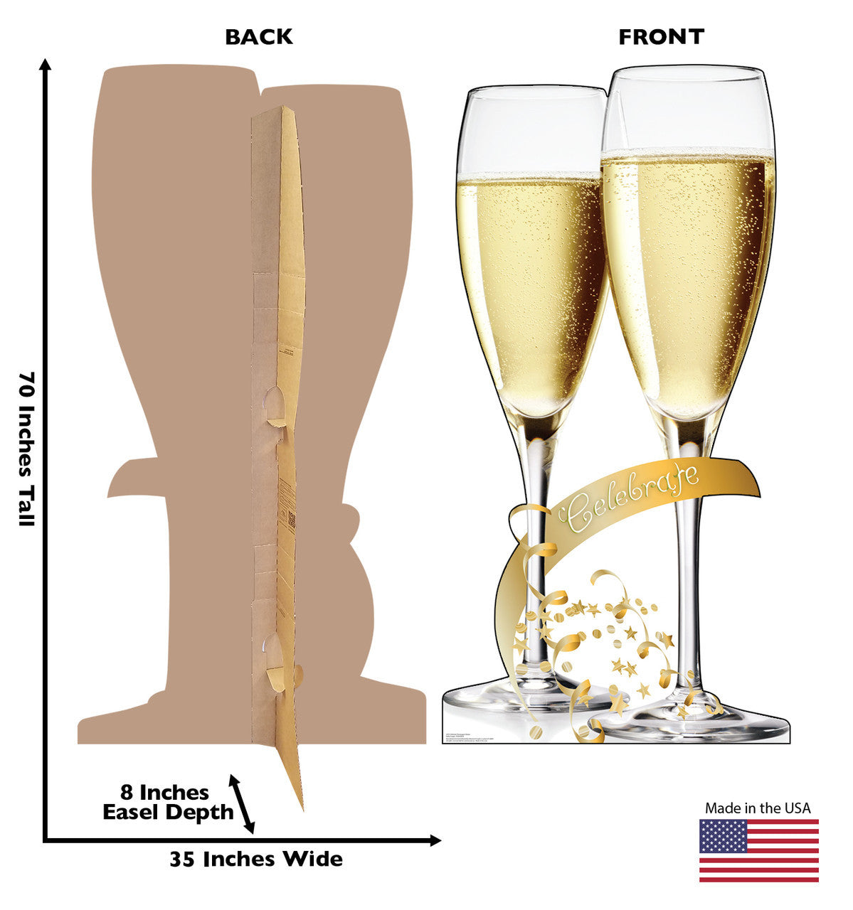 Celebrate Champagne Glasses Standup
