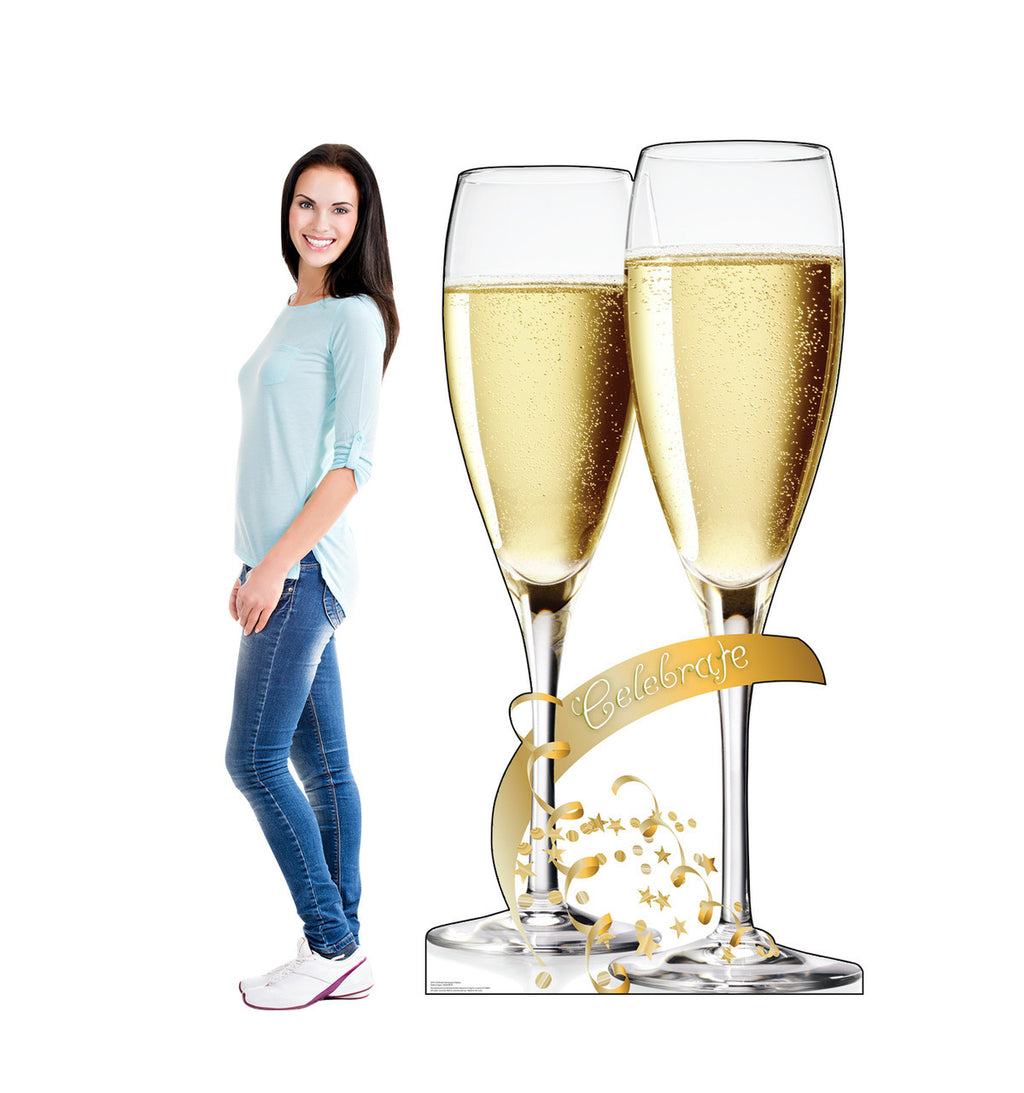 Celebrate Champagne Glasses Standup