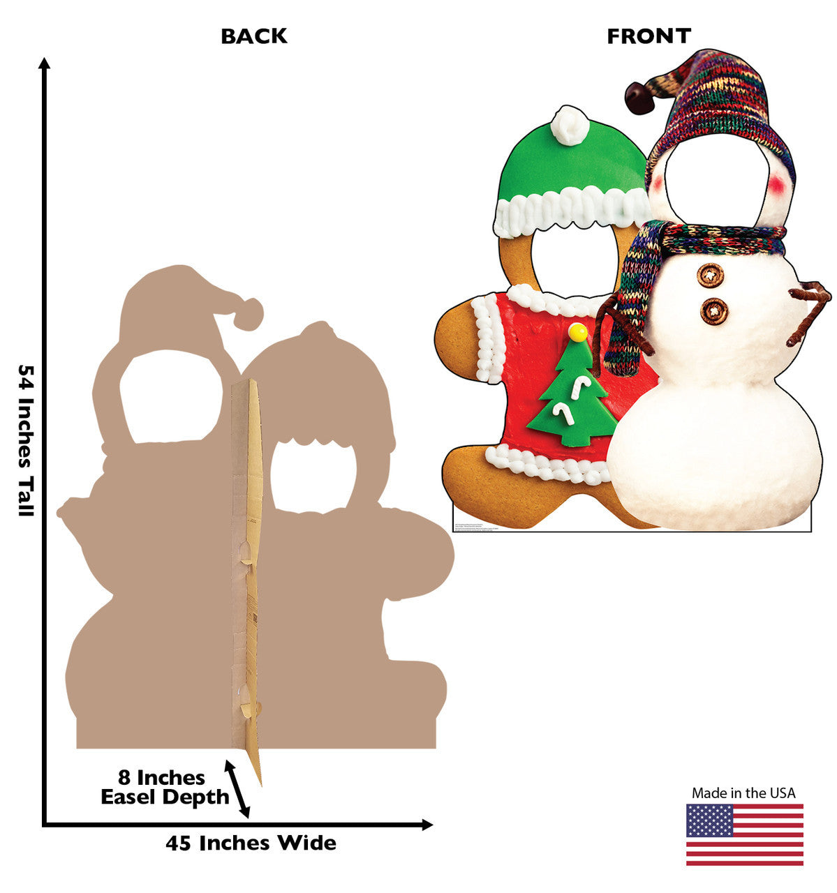 Gingerbread & Snowman Lifesize Cutout