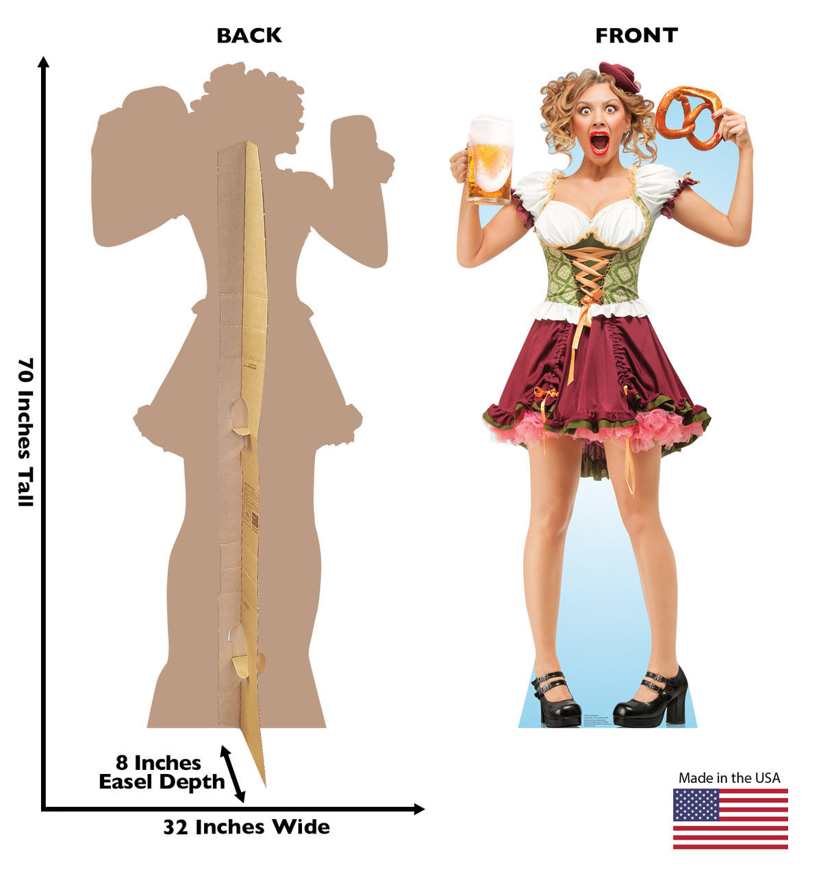 Bar Maid Pretzel Cardboard Cutout