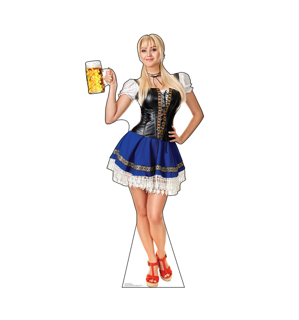 Charming Blue Skirt Bar Maiden Cutout