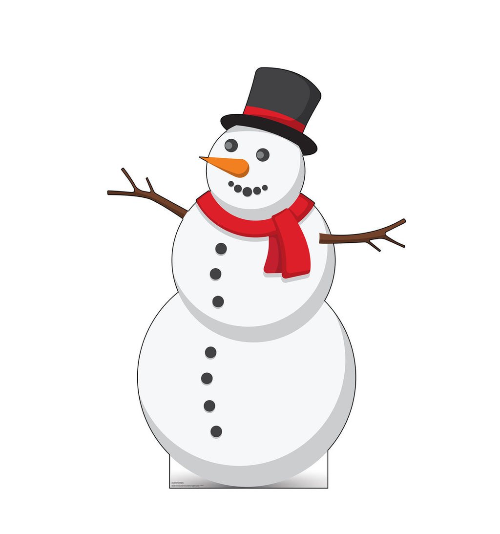 Charming Illustrated Snowman Cutout