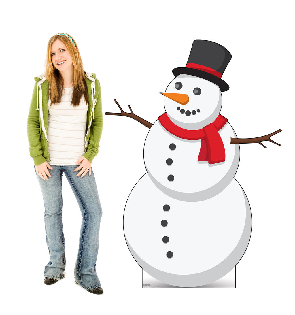 Charming Illustrated Snowman Cutout