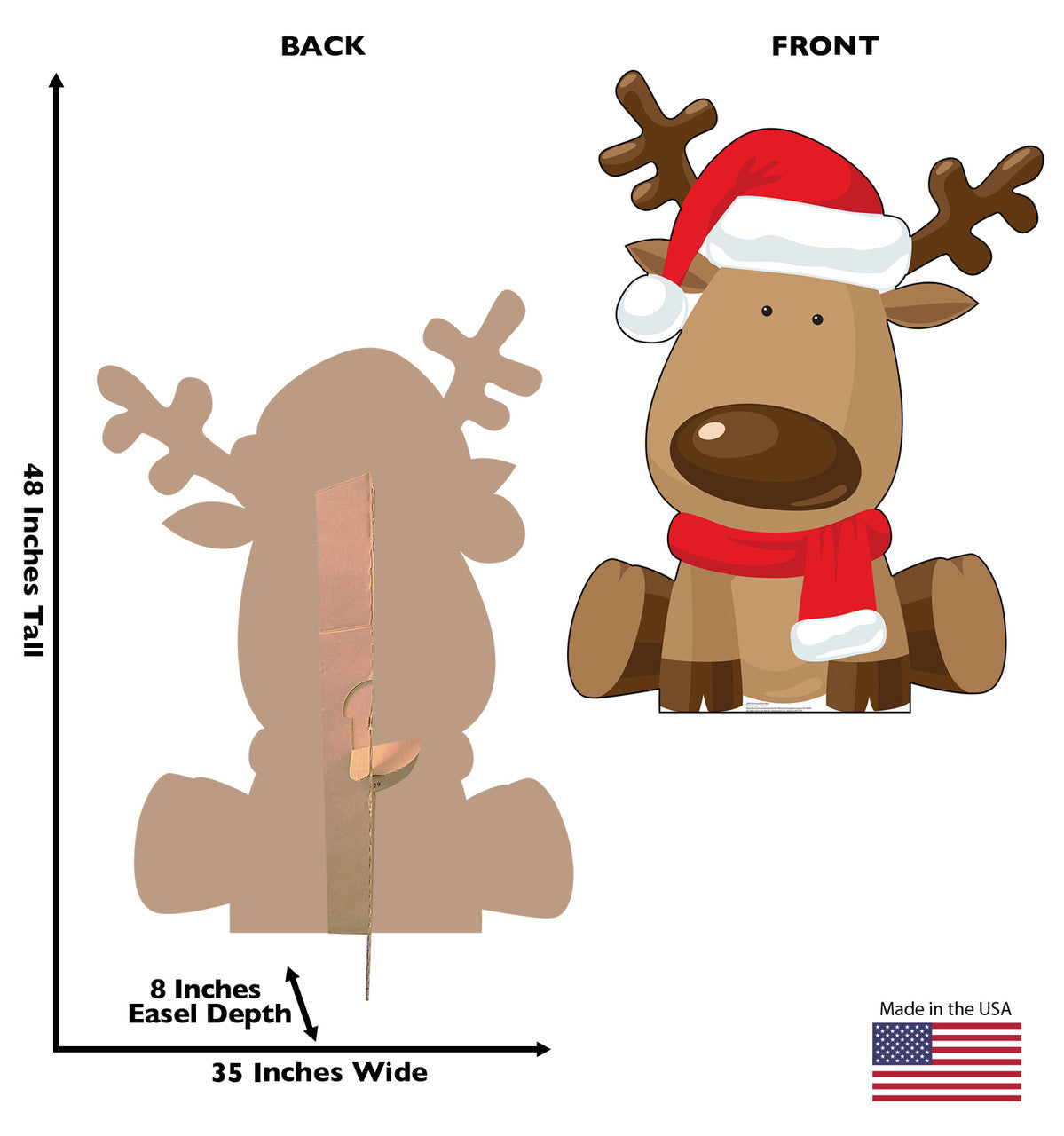Charming Illustrated Reindeer Cutout