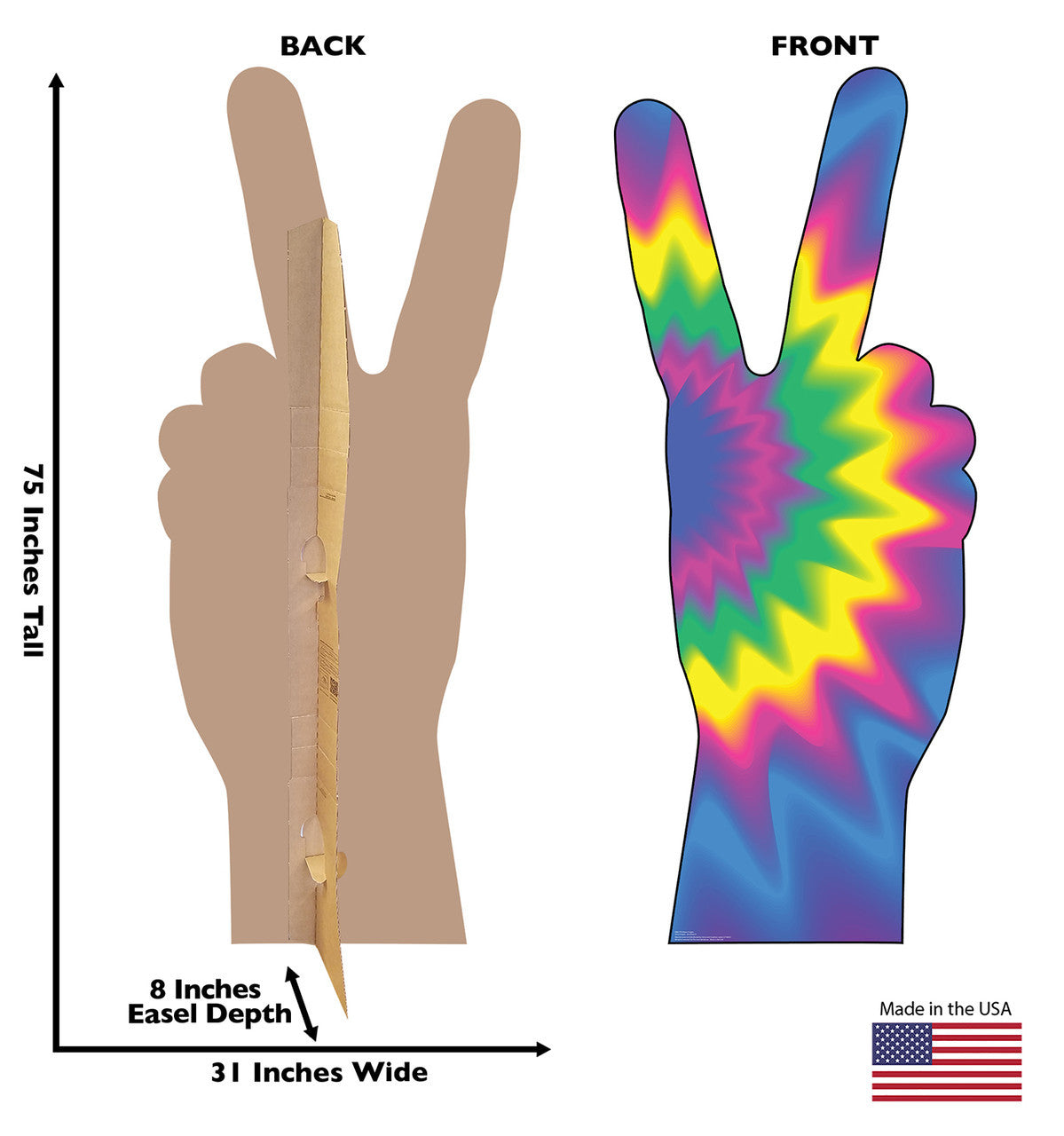 70's Peace Fingers Cutout