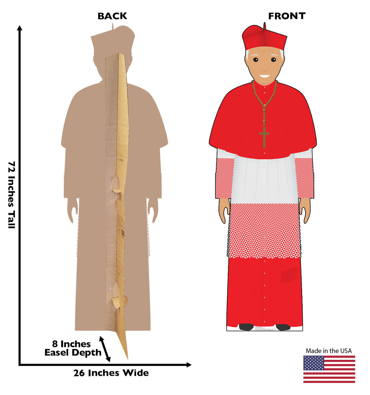 Pope in Style: Red Outfit Cardboard Cutout