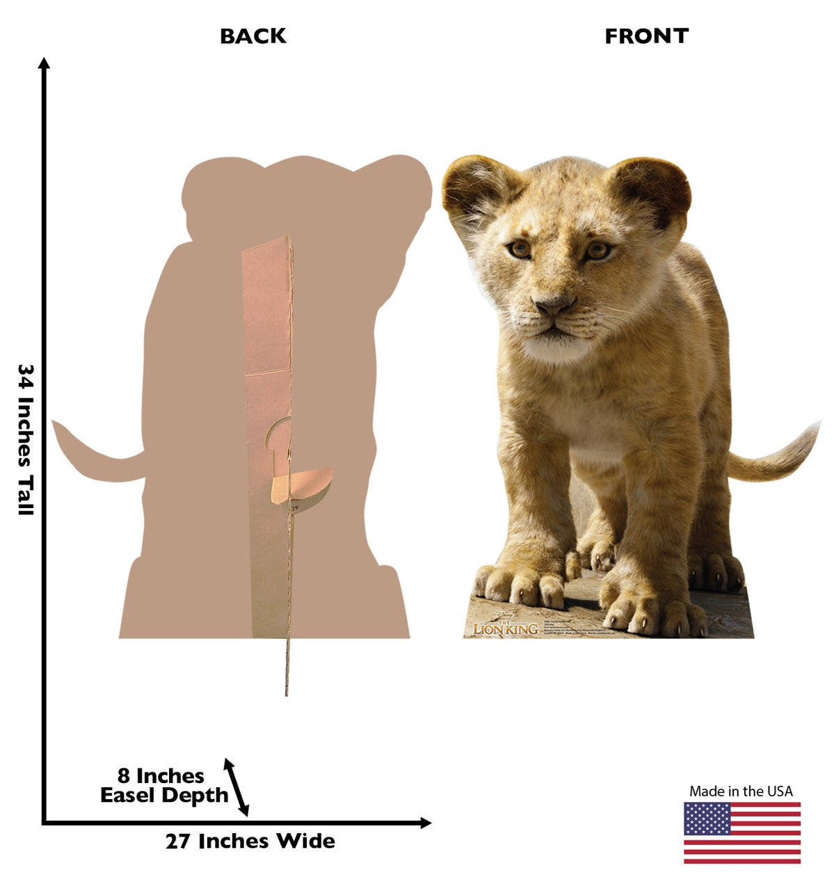 Young Simba Lifesize Cutout