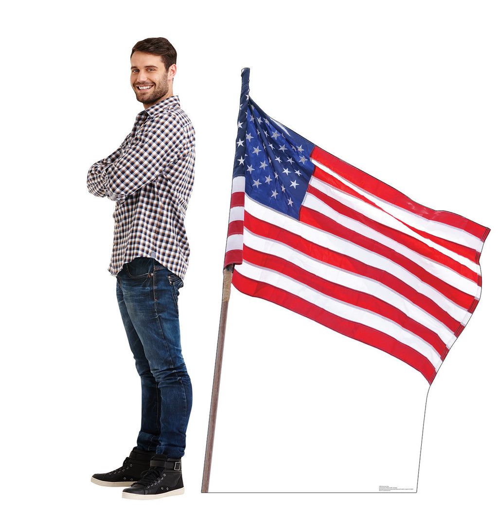 Patriotic American Flag Cardboard Cutout