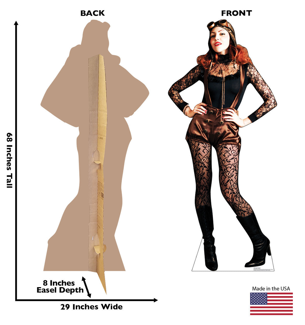 Charming Steampunk Lady Cardboard Cutout