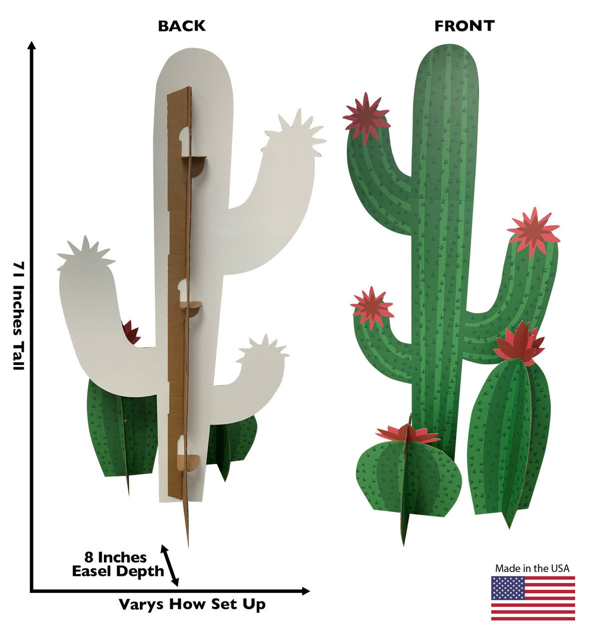 Delightful 3D Cactus Standee Duo